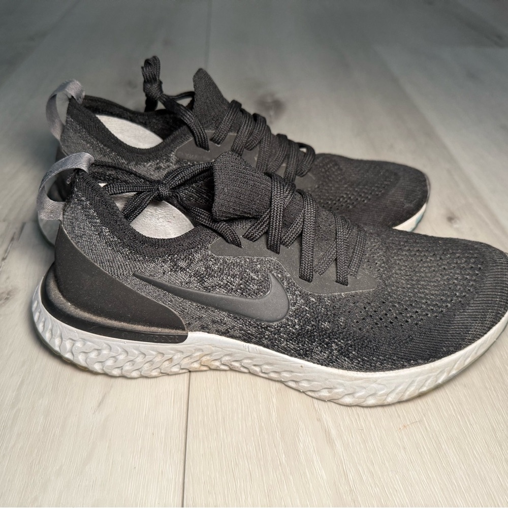 Nike Black and Gray Knit Sneakers